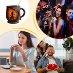 3D Halloween Tasse – mit Hexen- und Katzen-Design