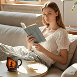 3D Halloween Tasse – mit Hexen- und Katzen-Design