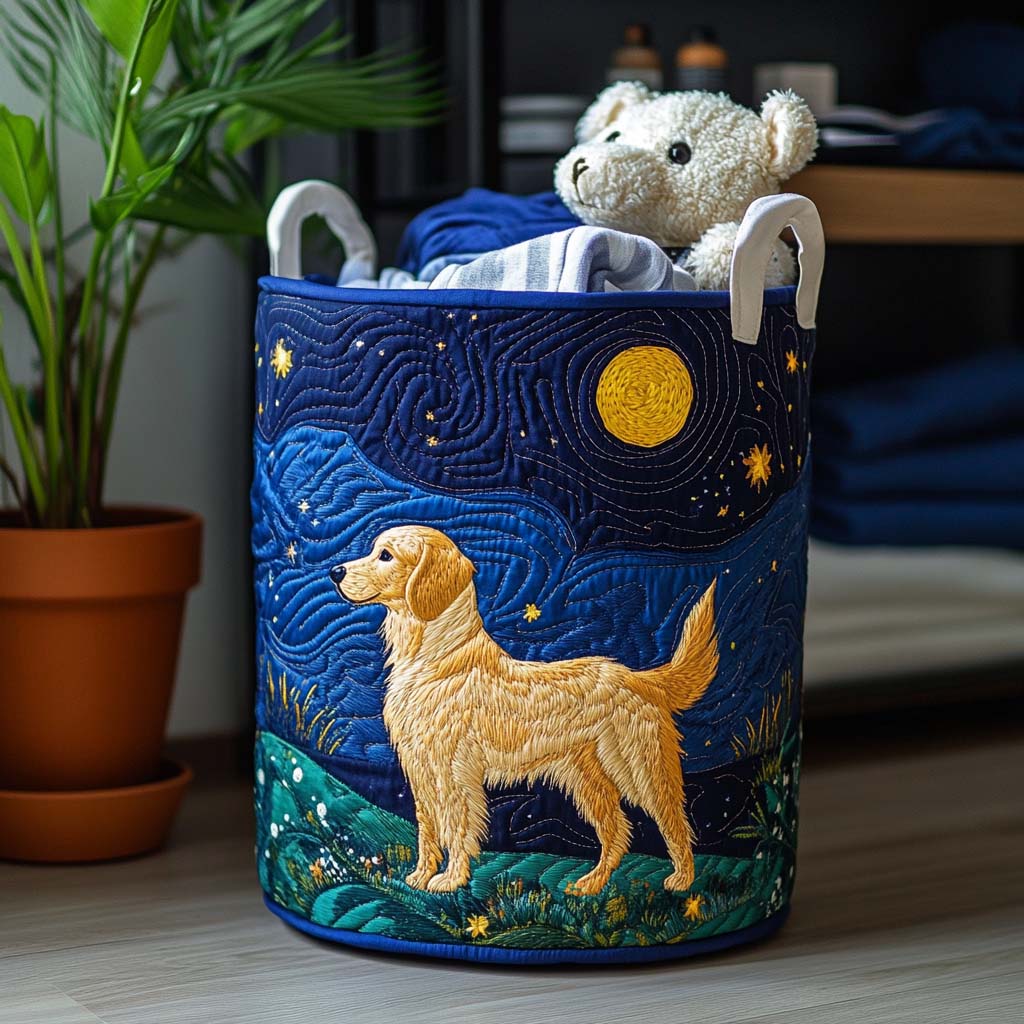 Goldener Hund Charm | Wäschekorb