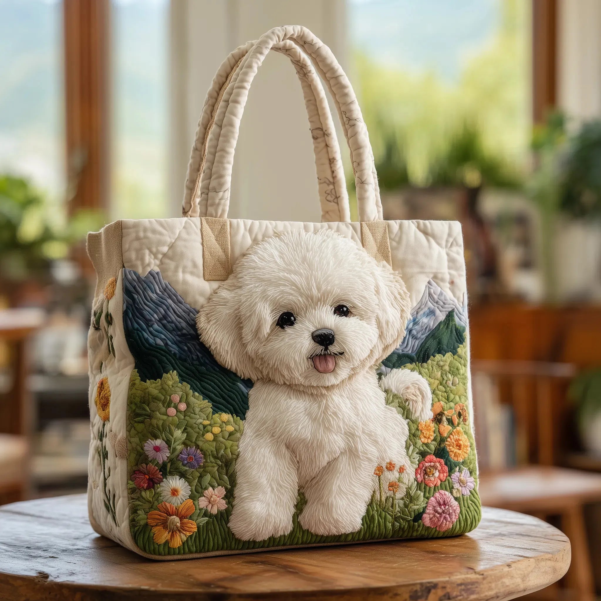 Quilt-Tasche mit Hundemotiv