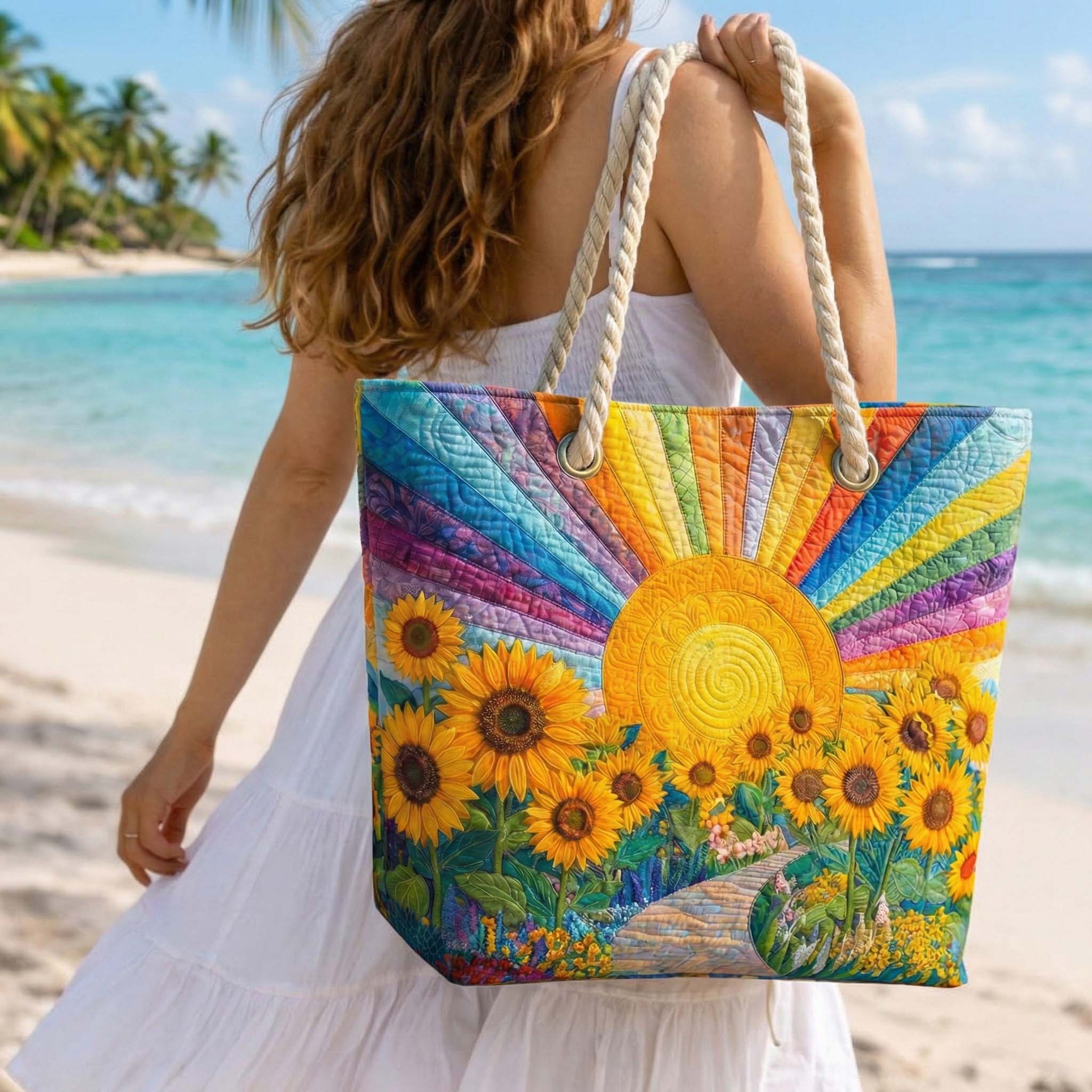 Strandtasche | Regenbogen Sonne