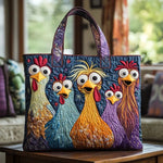 Tasche mit fünf bunten Hühnern