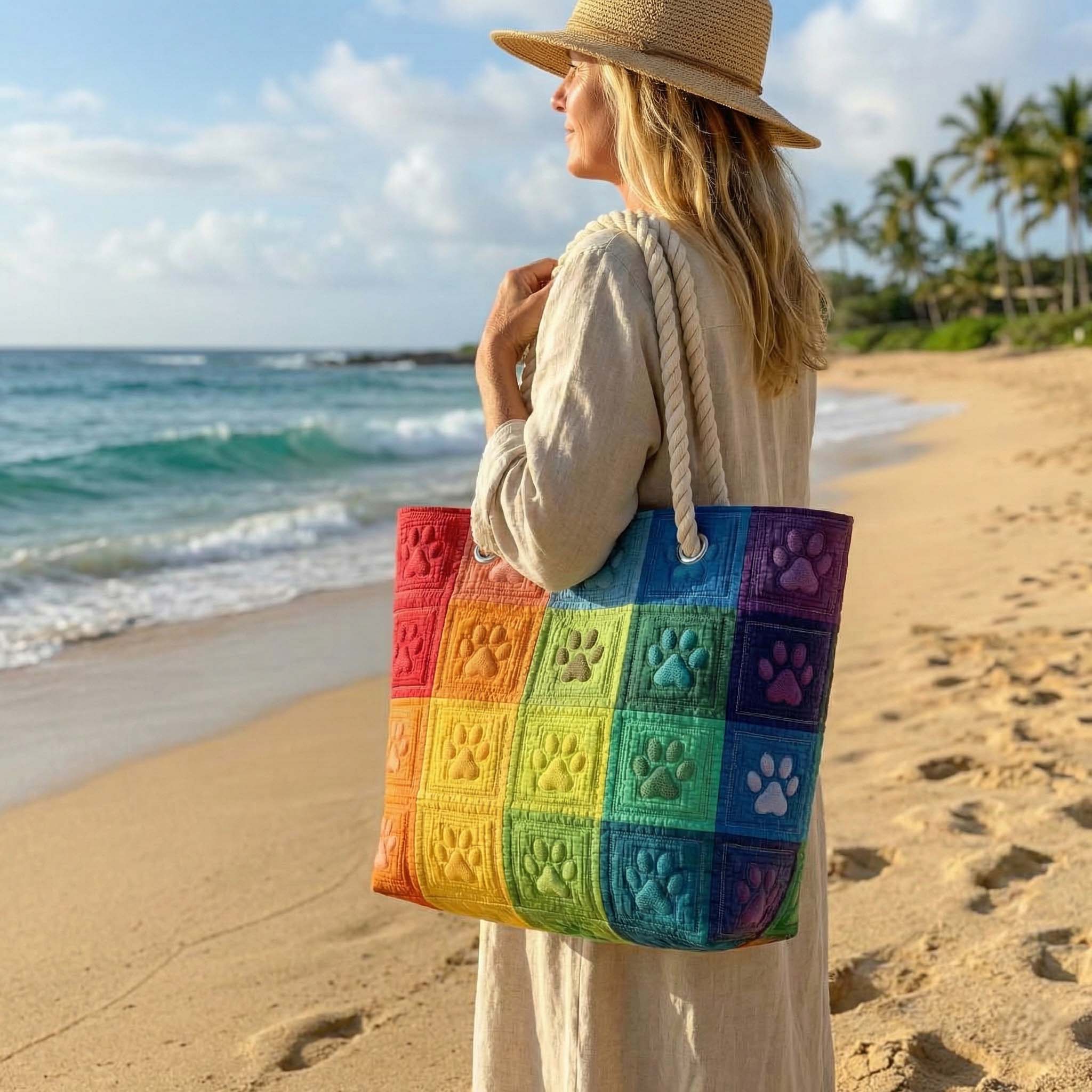 Strandtasche | Pfotenabdruck-Patch