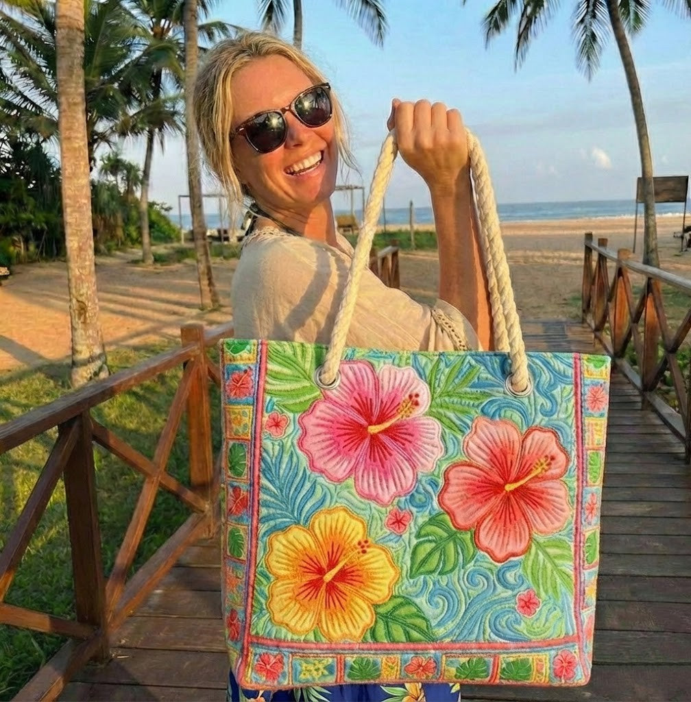 Strandtasche | Tropische Blume